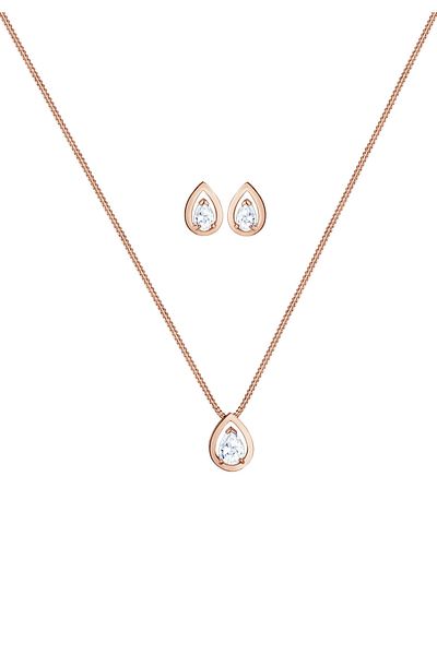 ELLI Schmuckset Tropfen Damla Zirkonya Klassik 925 Ayar Gümüş
