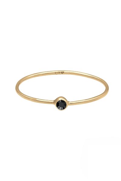 ELLI Damenring – 925er-Sterlingsilber mit minimalem Wasserzeichenkristall