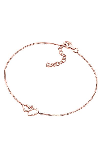 ELLI Armband Damen Herz verschlungen Bindung aus 925 Sterling Silber rosévergoldet