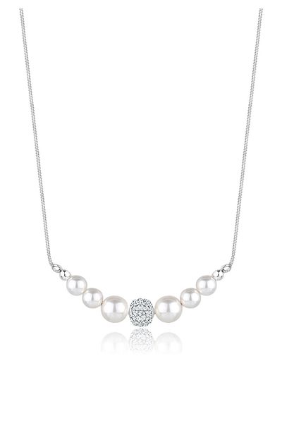 ELLI Halskette Synthetische Perlen Elegant 925 Silber