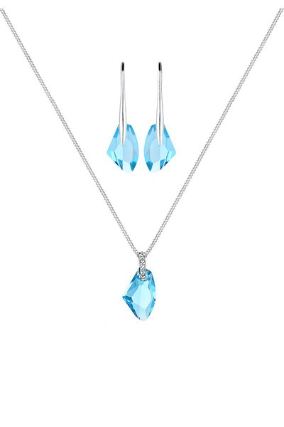 ELLI Schmuckset Galaktik Kristal 925 Ayar Gümüş