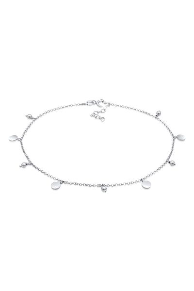 ELLI Fußschmuck Plättchen Kugel Boho Style 925 Gümüş