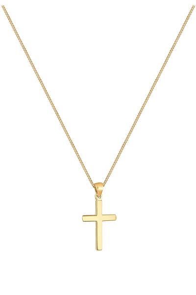 ELLI Halskette Damen Kreuz Symbol Basic in 925 Sterling Silber