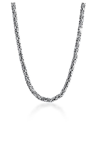 KUZZOI Halskette Herren Basic Königskette Oxidiert Cool 925 Silber