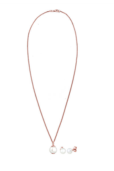 ELLI Schmuckset Luxuriös Filigran Süßwasserzuchtperlen 925 Silber