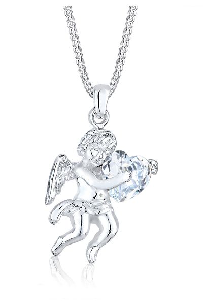 ELLI Halskette Engel Herz Zirkonia 925 Sterling Silber
