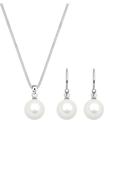 ELLI Schmuckset Muschelkernperle 925 Ayar Gümüş Geschenkidee