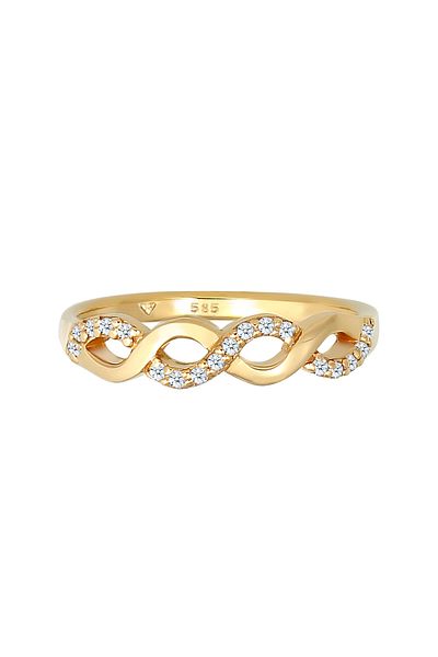 ELLI Yüzük Sonsuzluk Verlobung Diamant (0,09 ct.) 585 Gelbgold