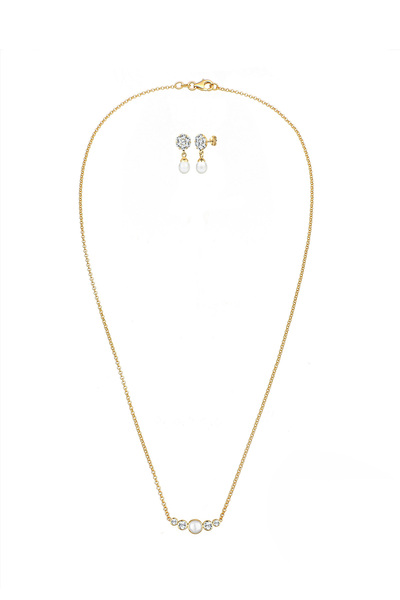 ELLI Schmuckset Perle Kristalle 925 Silber