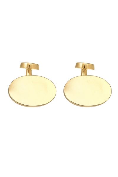 KUZZOI Manschettenknopf Oval Plättchen Poliert Elegant 925 Gümüş
