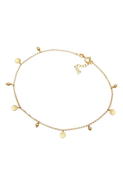 ELLI Fußschmuck Plättchen Kugel Boho Style 925 Silber
