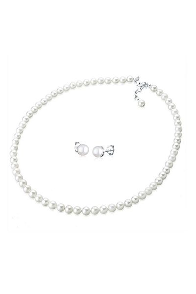 ELLI Schmuckset 925 Silber Muschelkernperlen