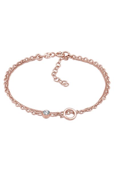 ELLI Damenarmband – Solitärfarben, Kreisschicht, Glaskristall, 925er Sterlingsilber