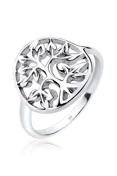 ELLI Lebensbaum Floral 925er Silberring