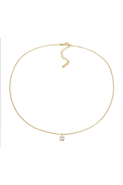 ELLI Colier Doamnă Choker Solitaire Pandantiv Basic Cu Zirconiu Din Argint Sterling 925