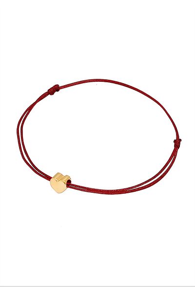 ELLI Armband Damen Herz-Anhänger elastisch Basic mit Nylon blau aus 925 Sterling Silber
