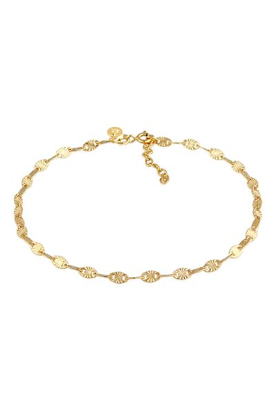 ELLI Fußschmuck Stern Look Plättchen Vintage Design 925 Silber