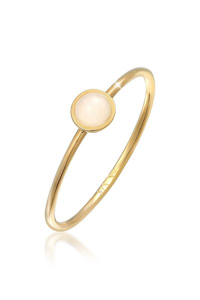 ELLI Yüzük Tektaş Rosa Quarz Edelstein 375 Gelbgold