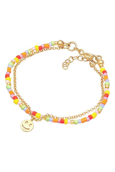 ELLI Armband Kids Layer Smiley Beads Bunt 925 Silber