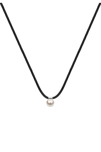 Nenalina Halskette Kautschuk Synthetische Perle 925 Silber