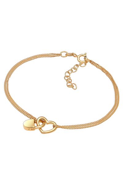 ELLI Damenarmband – Herz- und Liebesverschluss, verstellbar, 925er Sterlingsilber