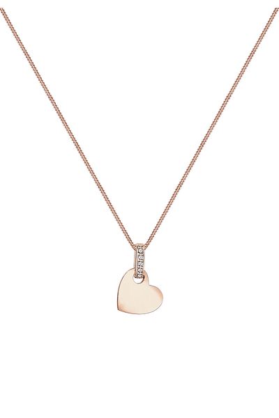 ELLI Halskette Damen Herz-Anhänger Love Classic mit Diamant (0,05 CT.) in 925 Sterling Silber