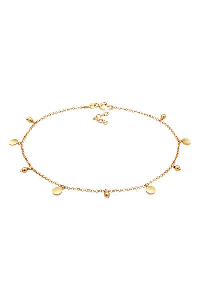 ELLI Fußschmuck Plättchen Kugel Boho Style 925 Silber
