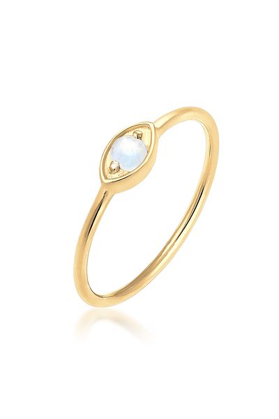 ELLI Ring Böser Blick Talisman Symbol Mondstein Boho 925 Silber