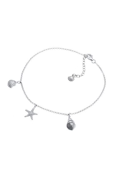 ELLI Fußschmuck Muschel Seestern Anhänger Strang 925 Silber