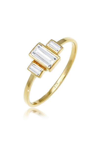 ELLI Ring Verlobungsring Topas Edelstein Zart 375 Gelbgold