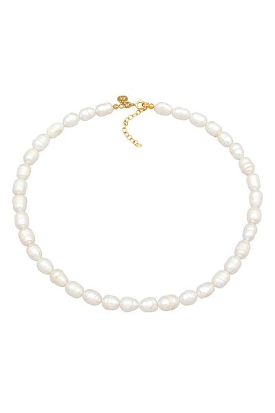 ELLI Halskette Damen Chocker Barock mit Süßwasser-Zuchtperlen in 925 Sterling Silber