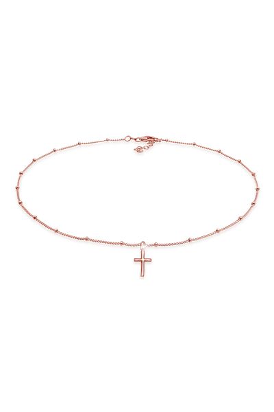 ELLI Halskette Halskette Basic Choker Kugelkette Kreuz Glaube 925 Silber