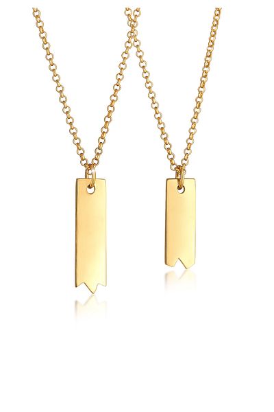 ELLI Halskette Damen Bar Partner Freundschaft Liebe Set Basic Minimal aus 925 Sterling Silber