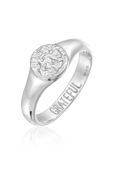 HAZE & GLORY Grateful 925 Silber Siegelring Rund - Pişş Ring