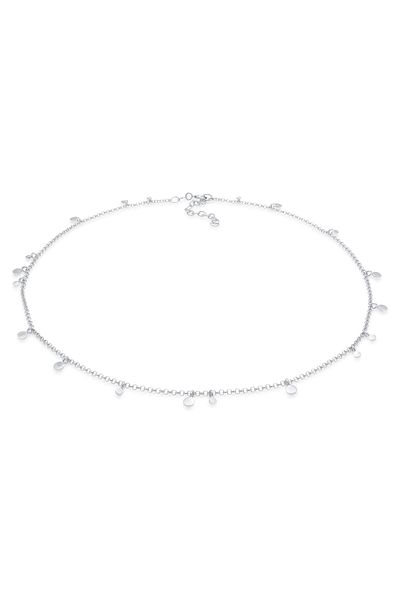 ELLI Halskette Choker Plättchen Coin Geo Rund 925 Silber