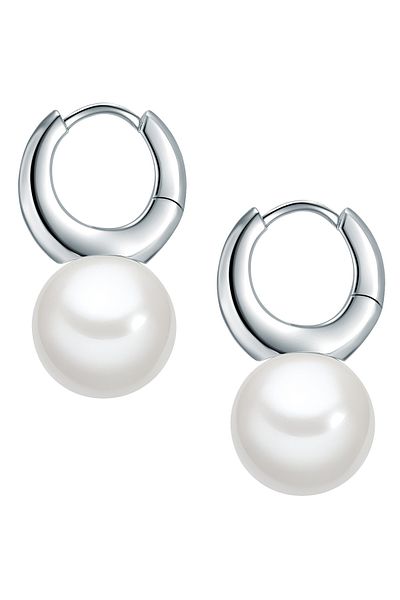 Rafaela Donata Perlenohrcreolen Creolen Sterling Silber Muschelkernperle weiß