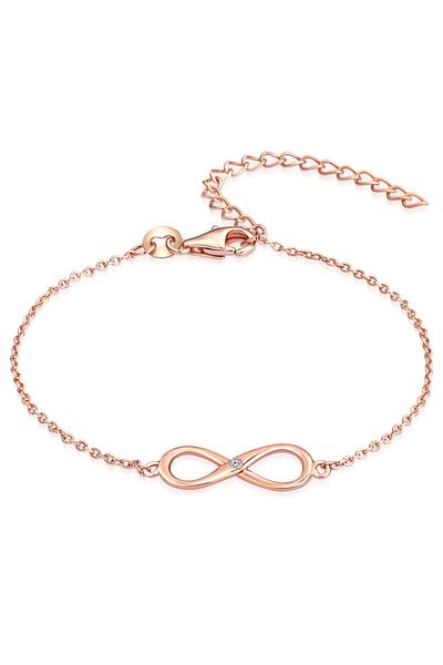 Lulu & Jane Diamantarmband Armband Sterling Silber roségold Diamant weiß