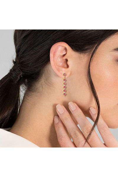 Rafaela Donata Edelsteinohrhänger Ohrhänger Sterling Silber gelbvergoldet Rubin