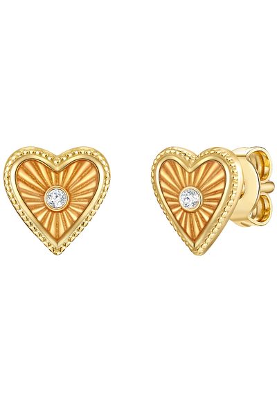 Glanzstücke München Silberohrstecker Ohrstecker Sterling Silber gelbgold Zirkonia weiß