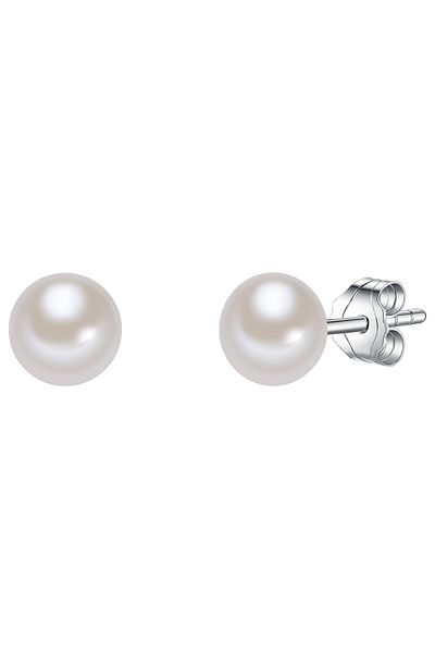Valero Pearls Perlenohrstecker Ohrstecker Sterling Silber Süßwasser-Zuchtperle weiß
