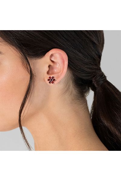 Rafaela Donata Edelsteinohrstecker Ohrstecker Sterling Silber Granat