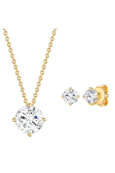 Rafaela Donata Perlenohrhänger Set (Kette+Ohrstecker)
 Sterling Silber gelbgold verziert mit Kristallen von Swarovski