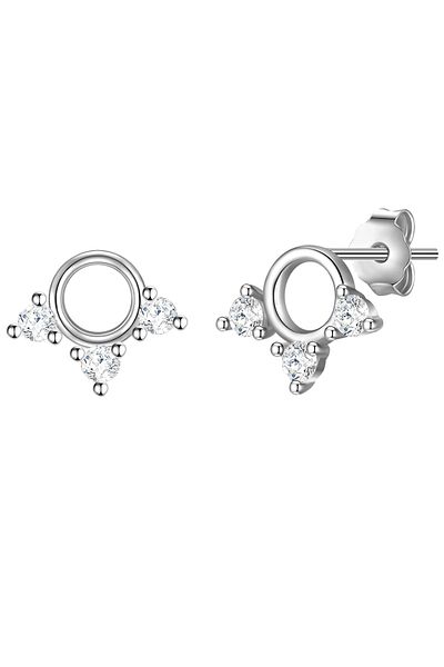 Glanzstücke München Silberohrstecker Ohrstecker Sterling Silber Zirkonia weiß