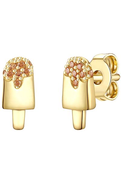 Glanzstücke München Silberohrstecker Ohrstecker Sterling Silber gelbgold Zirkonya gül