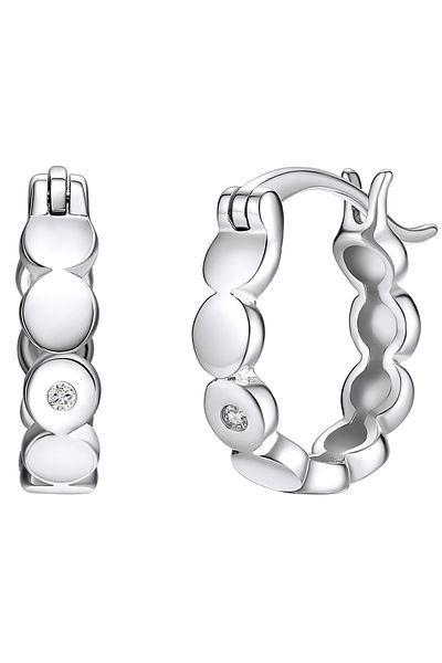 Lulu & Jane Diamantohrcreolen Ohrstecker Sterling Silber Diamant weiß