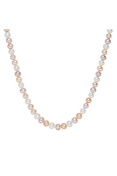 Valero Pearls Perlenhalskette Kette Sterling Silber Süßwasser-Zuchtperle multicolor