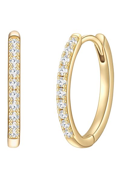 Glanzstücke München Silberohrcreolen Creolen Sterling Silber gelbgold Zirkonia weiß