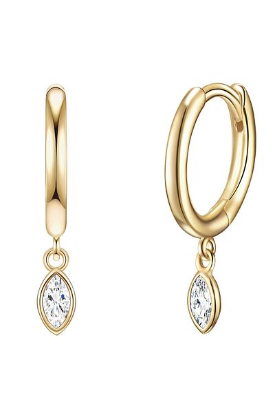 Glanzstücke München Silberohcreolen Creolen Sterling Silber gelbgold Zirkonia weiß
