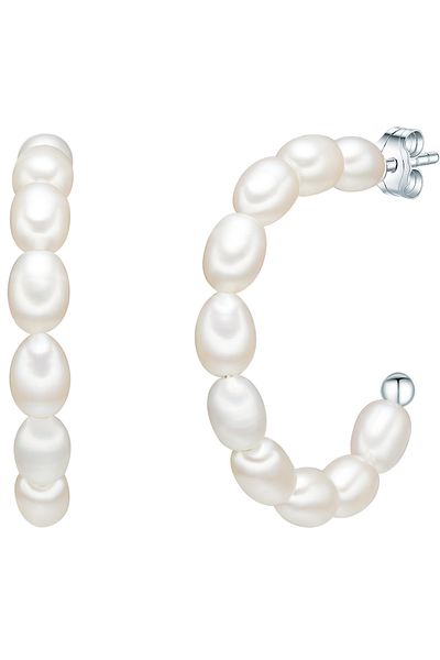 Valero Pearls Perlenohrstecker Ohrstecker Sterling Silber Süßwasser-Zuchtperle weiß