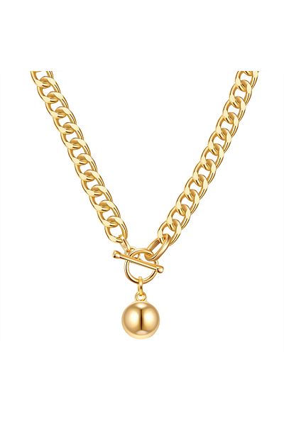 Lulu & Jane Modeschmuckhalskette Kette gelbgold